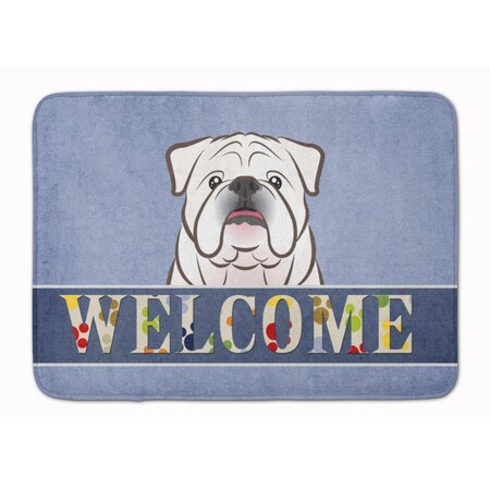 Carolines Treasures White English Bulldog Welcome Machine Washable Memory Foam Mat BB1406RUG